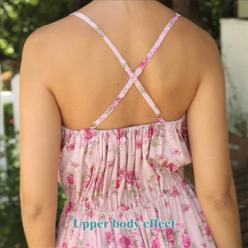 Robe Longue Fluide à Motif Floral "Aura"