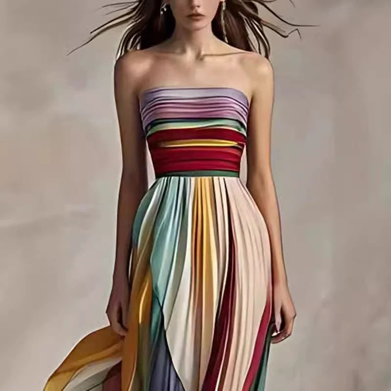 Robe Maxi Rayée – Secret Éclat