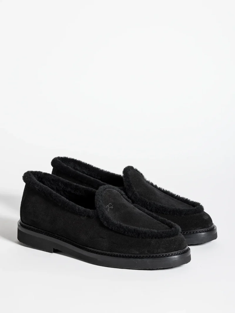 ALEXIS BLACK SHEARLING