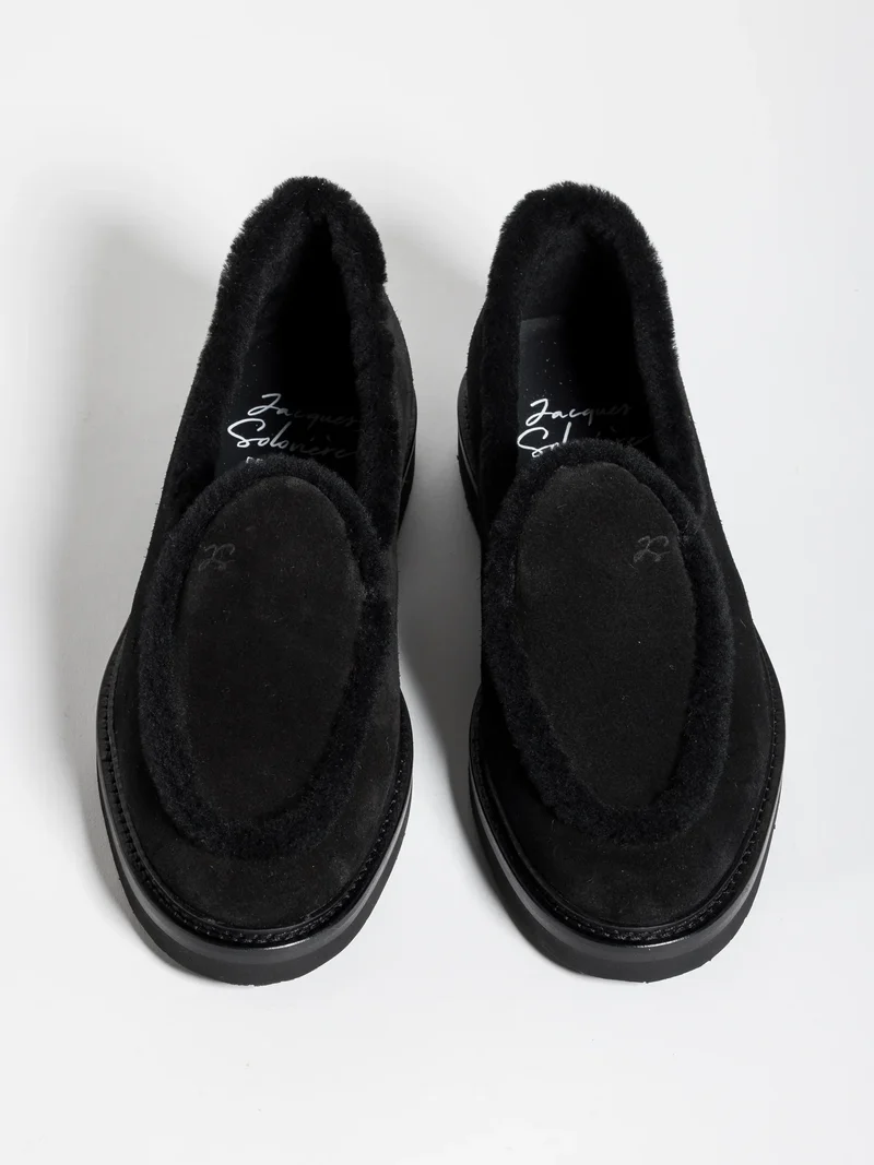ALEXIS BLACK SHEARLING