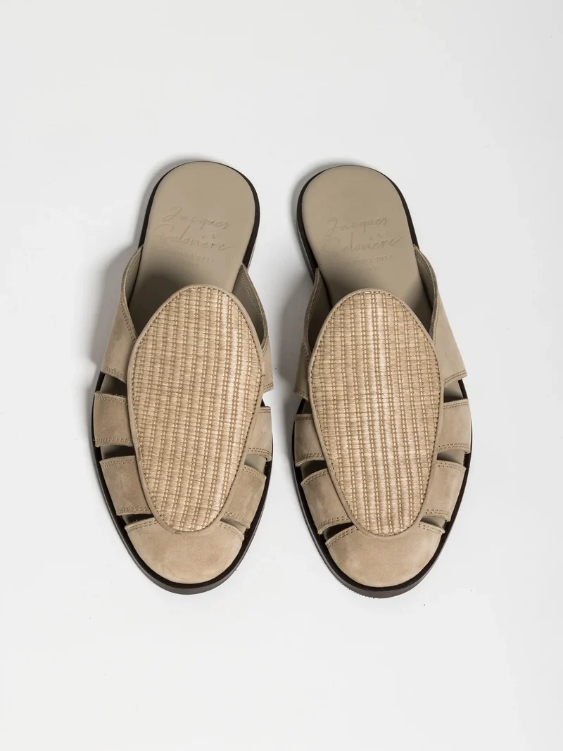 CAPRI MULE RAFFIA TAUPE