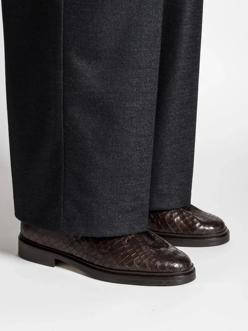 EDOUARD PRINTED CALF DARK BROWN
