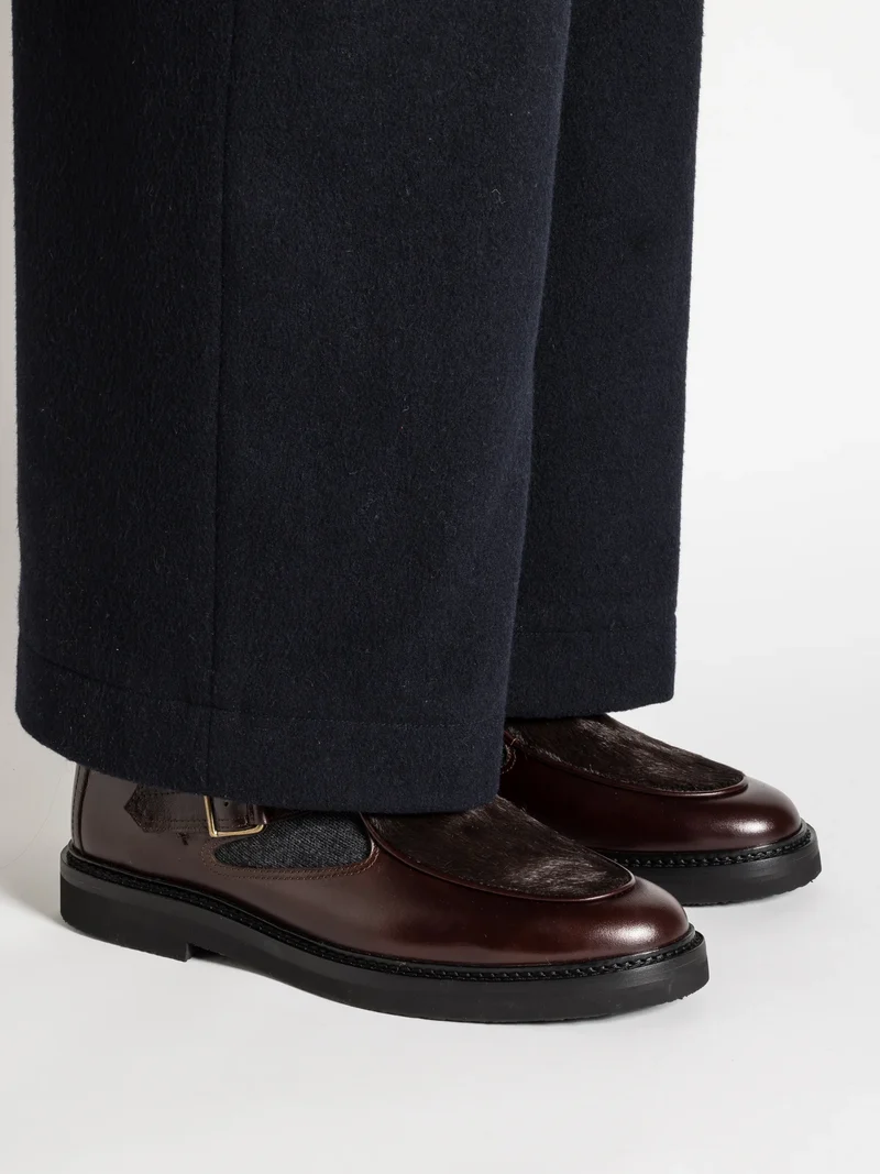 JO HAIRY CALF DARK BROWN