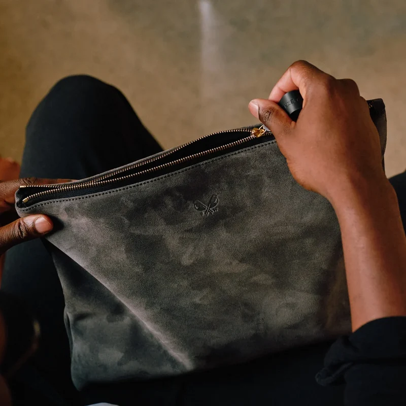 Suede Flight Folio - Storm Grey