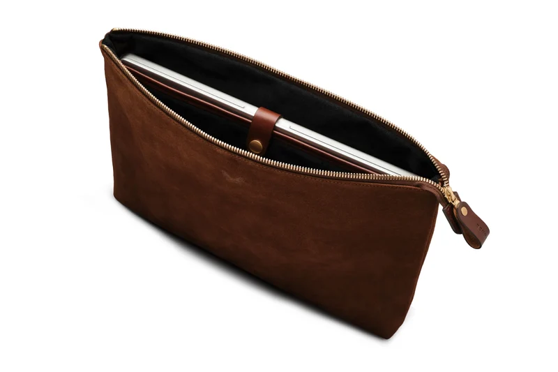 Suede Flight Folio XL - Tobacco Brown