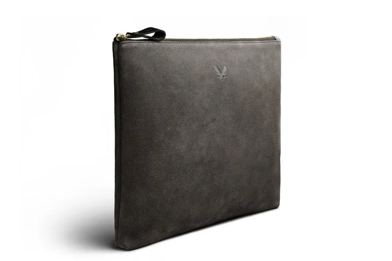 Suede Flight Pouch - Storm Grey