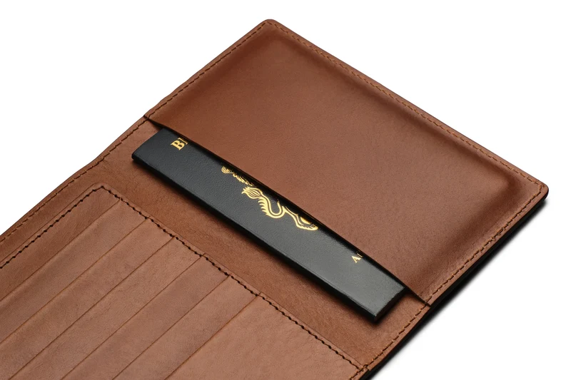 Suede Passport Wallet - Tobacco Brown