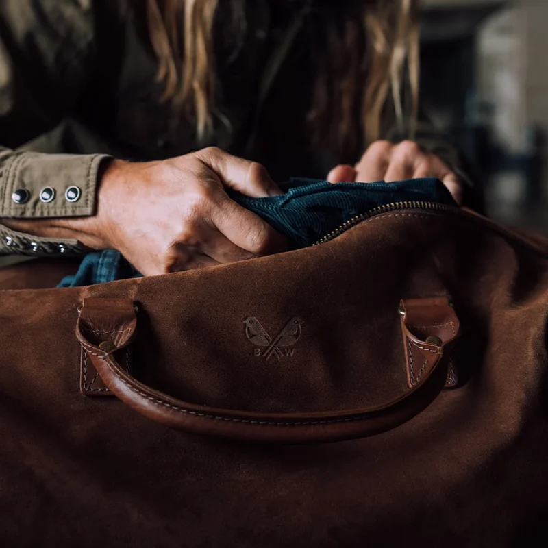 Suede Weekender - Tobacco Brown