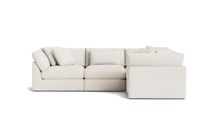 Get Together™ 4-Piece Modular Sectional Closed, Large, Cream Linen