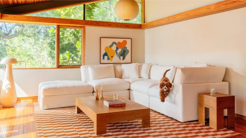 Get Together™ 4-Piece Modular Sectional Closed, Large, Cream Linen