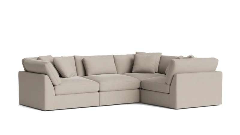 Get Together™ 4-Piece Modular Sectional Closed, Large, Light Pebble