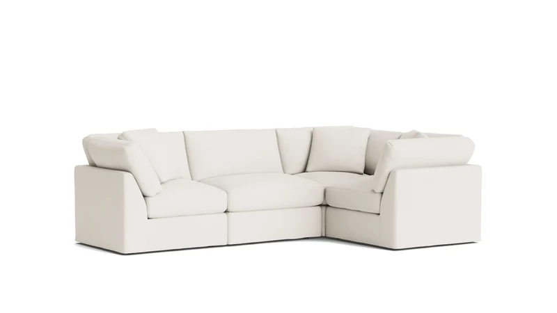 Get Together™ 4-Piece Modular Sectional Closed, Standard, Cream Linen