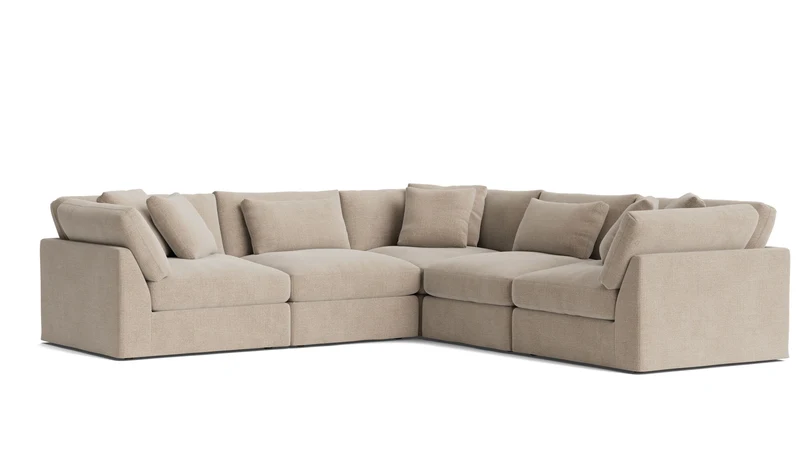 Get Together™ 5-Piece Modular Sectional Closed, Large, Champagne