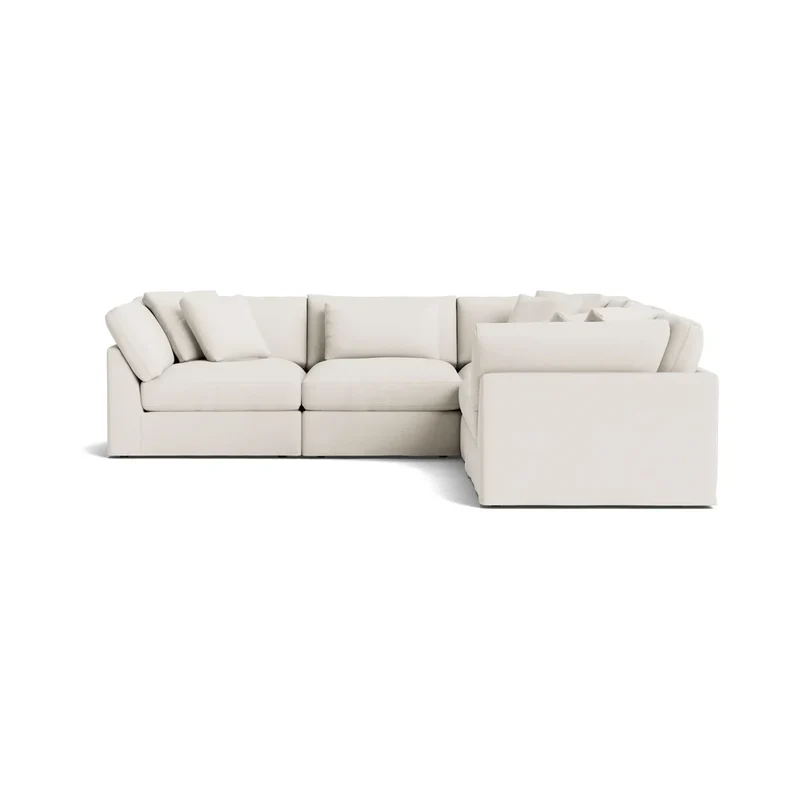 Get Together™ 5-Piece Modular Sectional Closed, Large, Cream Linen