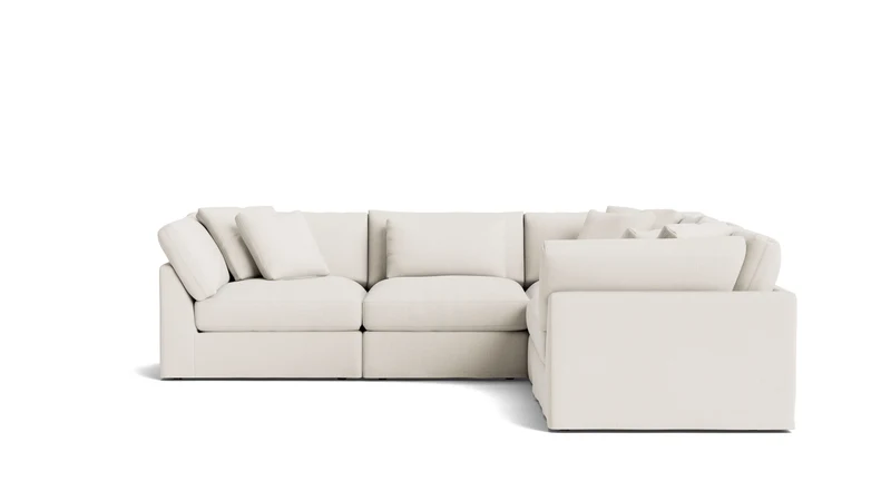 Get Together™ 5-Piece Modular Sectional Closed, Large, Cream Linen