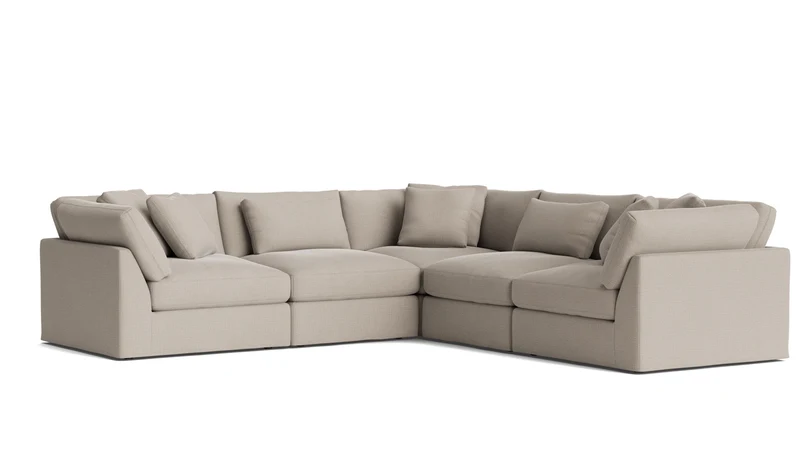 Get Together™ 5-Piece Modular Sectional Closed, Large, Light Pebble