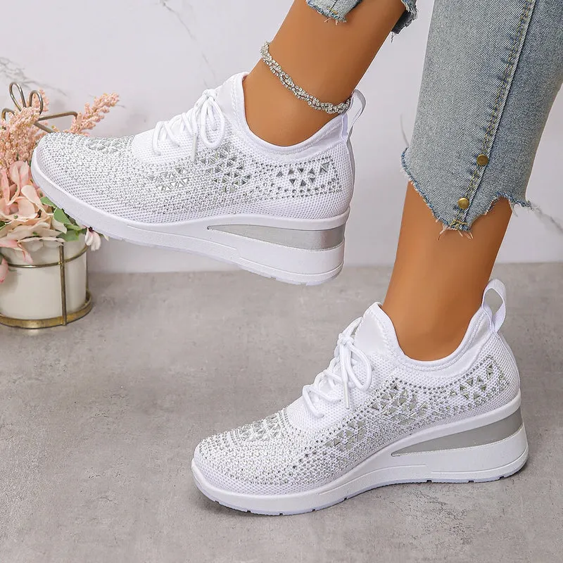 Baskets "Éclat" Ornées de Strass – Sneakers Élégantes et Confortables