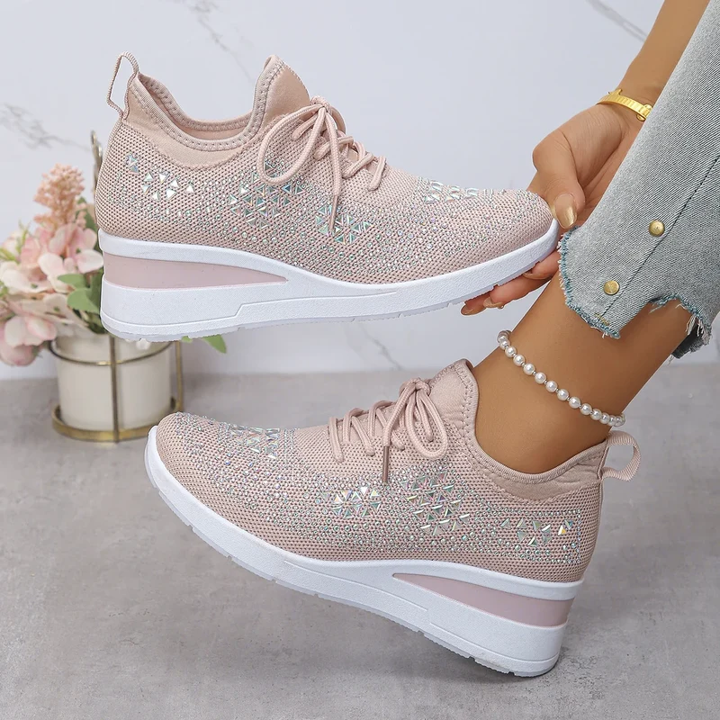 Baskets "Éclat" Ornées de Strass – Sneakers Élégantes et Confortables
