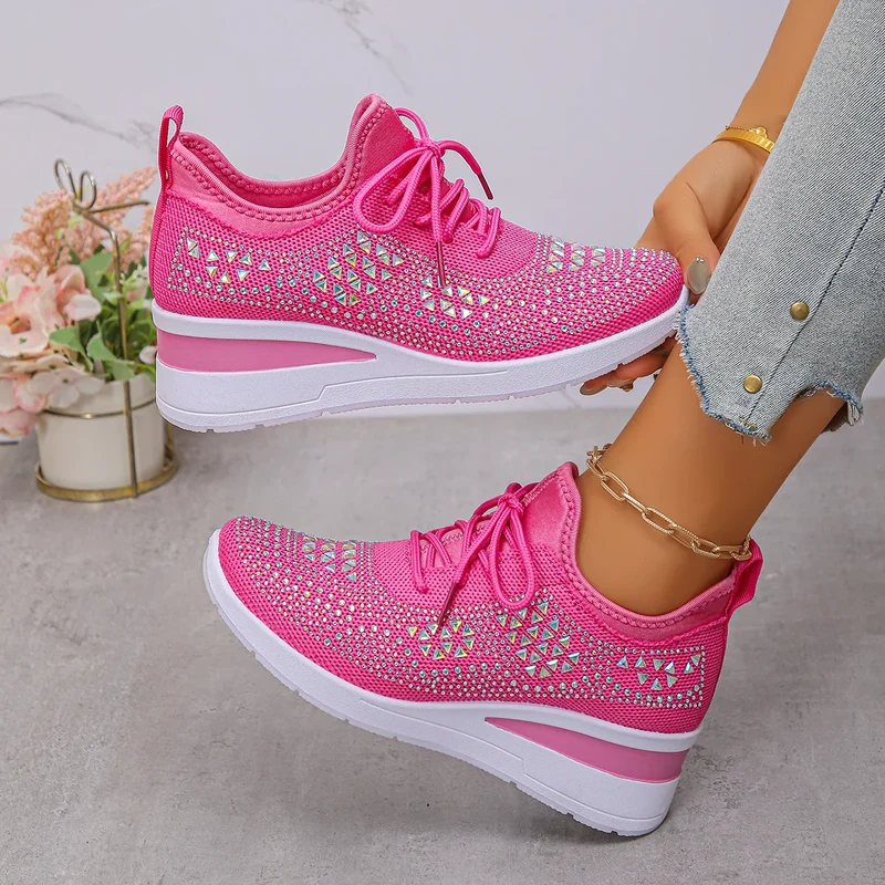 Baskets "Éclat" Ornées de Strass – Sneakers Élégantes et Confortables