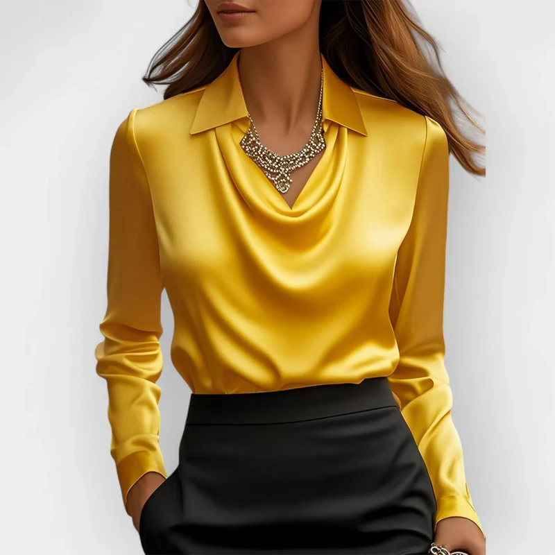 Chemisier Élégant en Satin – Style Minimaliste et Chic