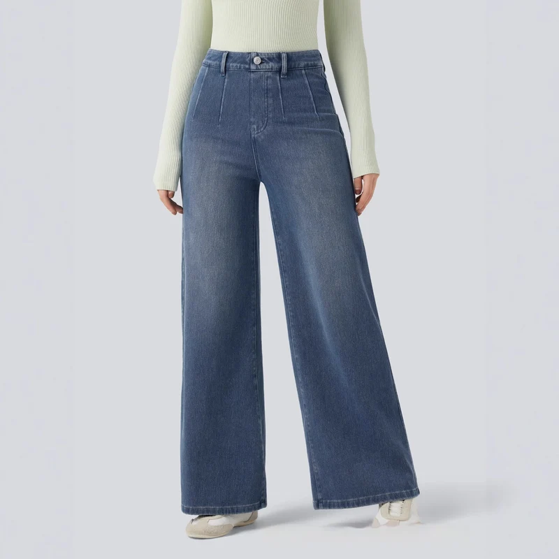 Jean Large Taille Mi-Haute Confort