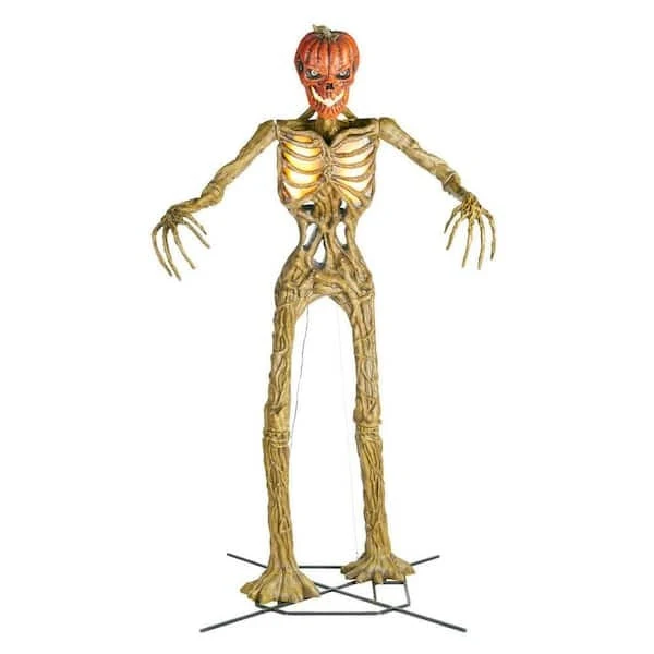 Giant-Sized Inferno Pumpkin Skeleton with LCD Eyes