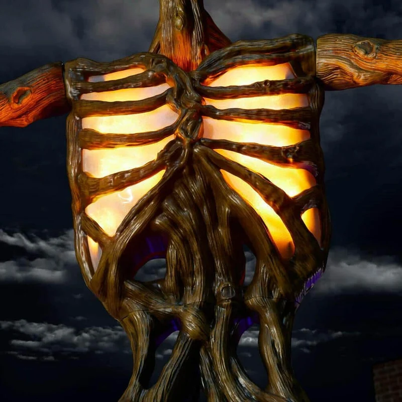 Giant-Sized Inferno Pumpkin Skeleton with LCD Eyes
