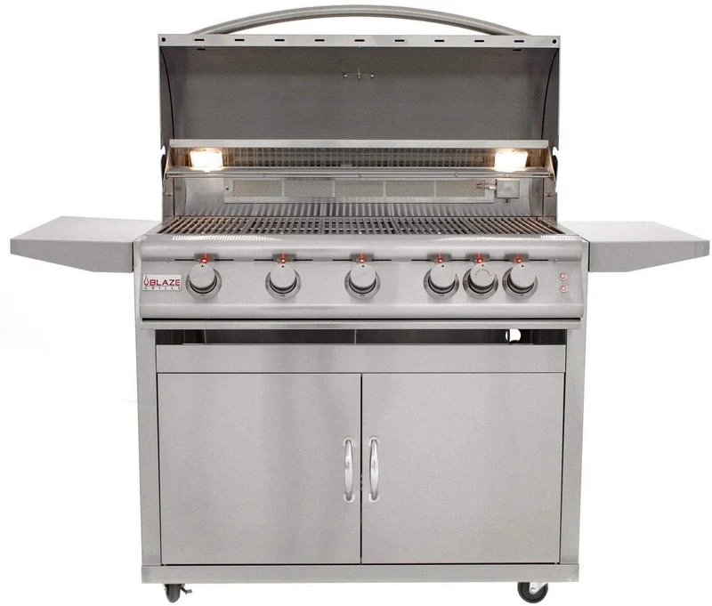 Blaze Freestanding Grill with Lights (BLZ-5LTE2-LP-BLZ-5-CART), 40-inch, Propane Gas