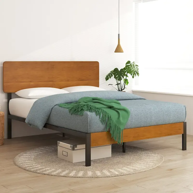 ZINUS Priage Black Metal Platform Bed Frame