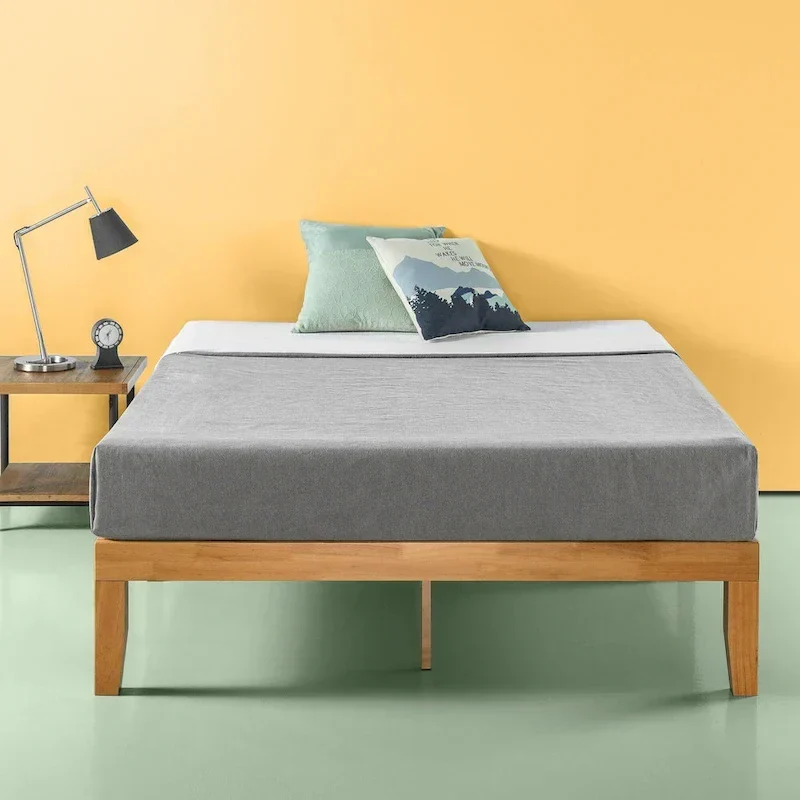 Zinus Priage 14-Inch Solid Wood Platform Bed in Natural Finish